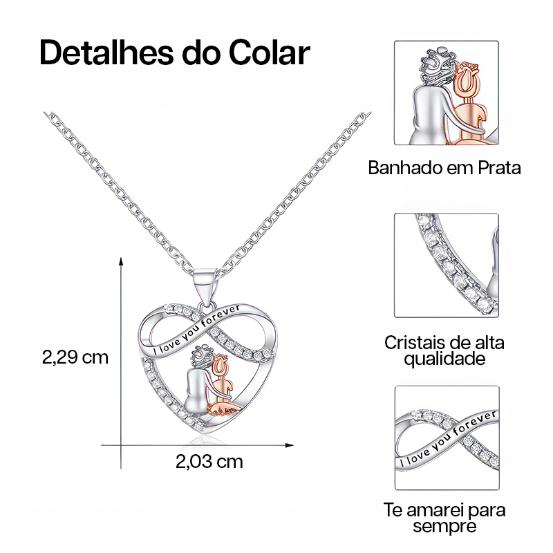 Colar Afetivo para Avó e Neta I Love You Forever - Roses Jolie