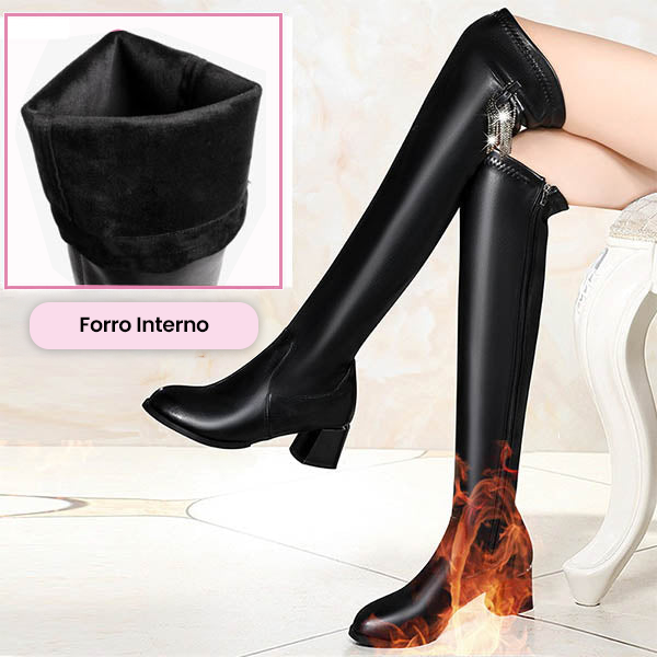 Bota de Couro Over The Knee WinterLux - Roses Jolie