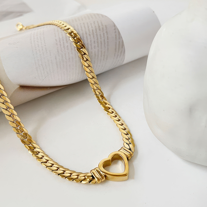 Colar Feminino Coração de Anjo em Ouro 14K - Roses Jolie