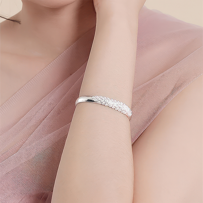 Bracelete de Prata 925 Flower Plate - Roses Jolie